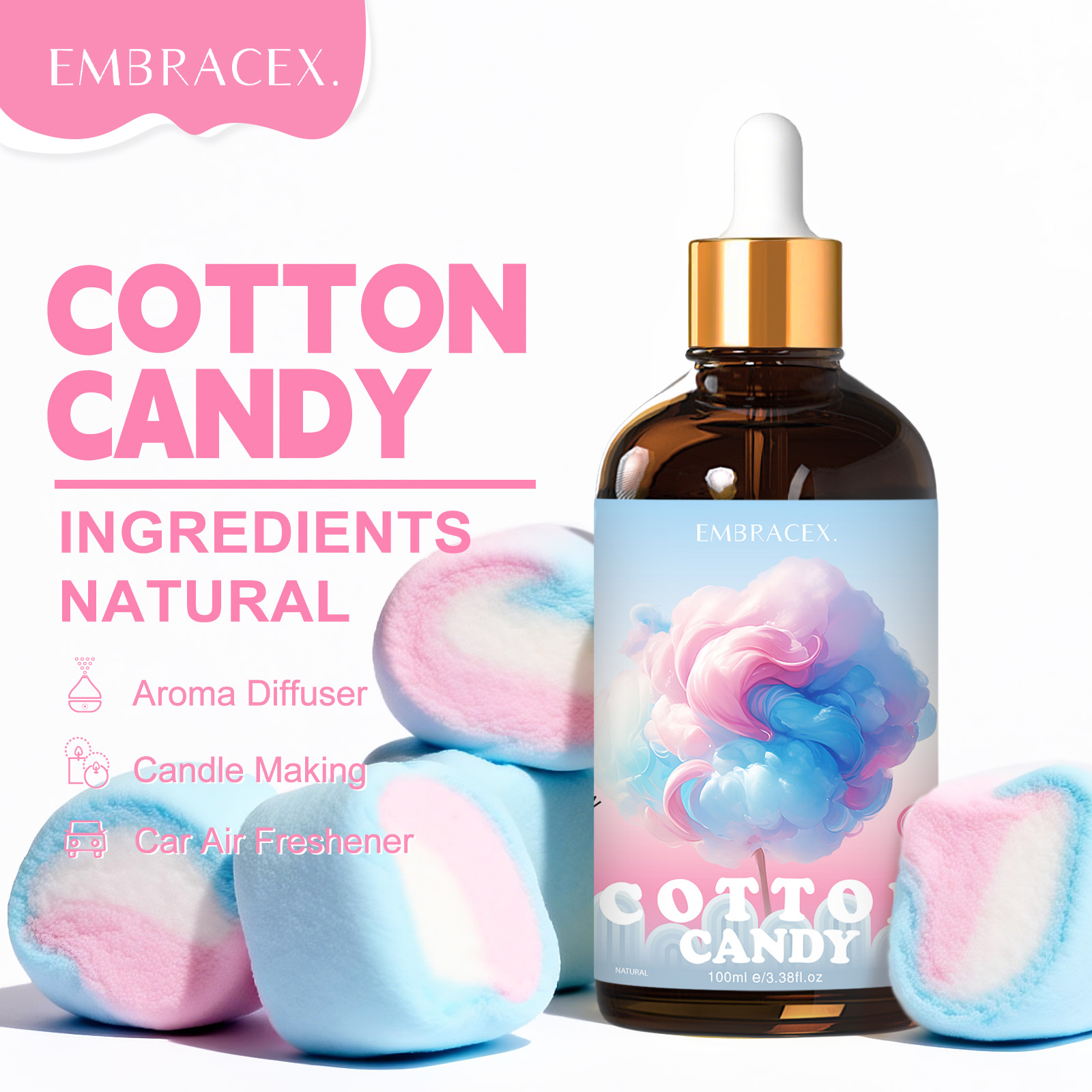 Candle Fragrance - 100ml 코튼 캔디 향 오일 디퓨저