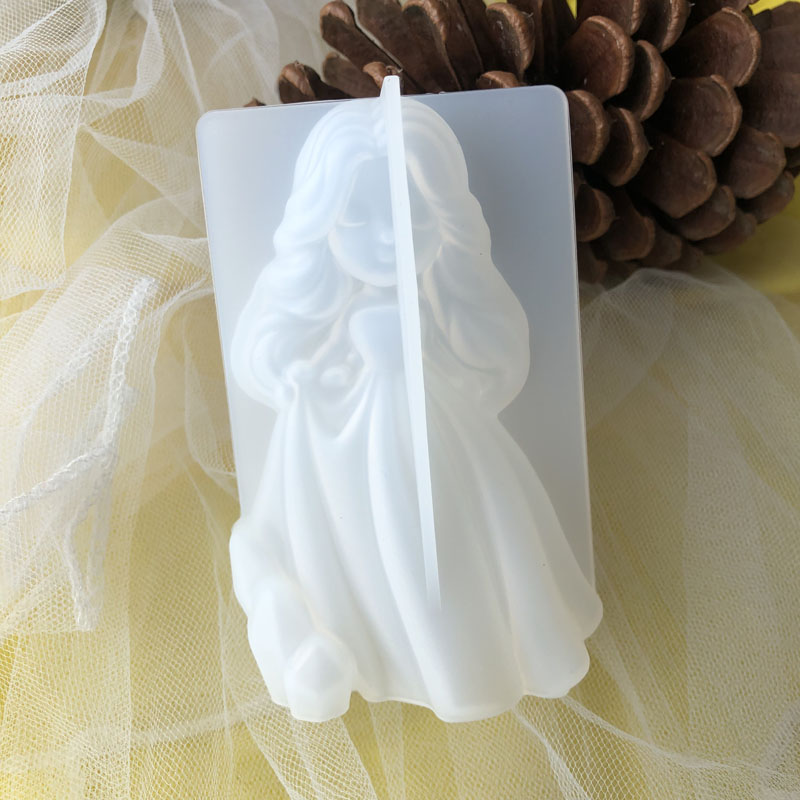 Candle Molds - 3D 귀여운 공주 실리콘 양초 금형