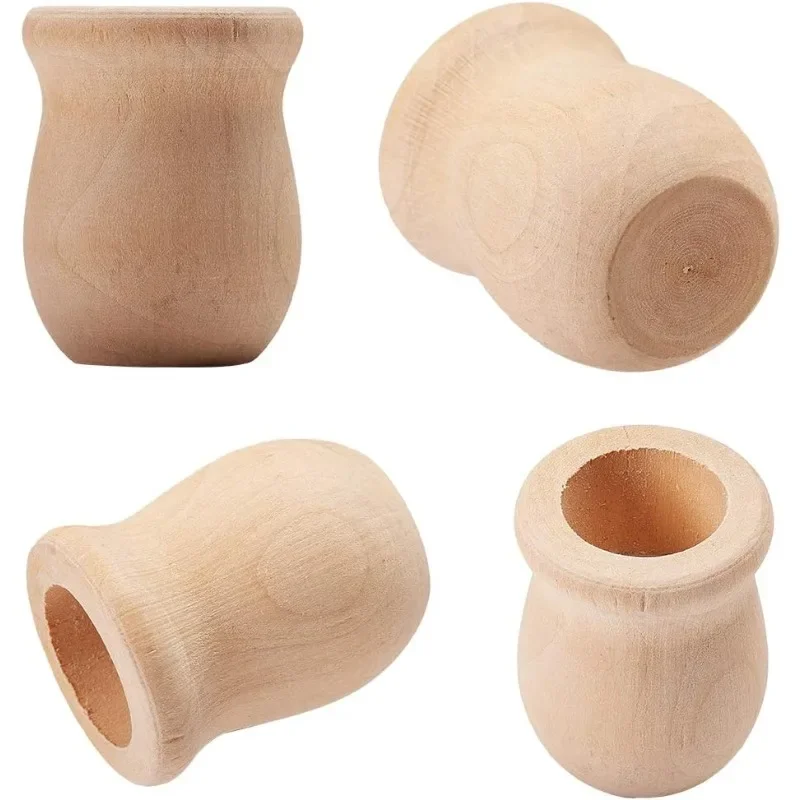 Candle Containers - 미완성 빈 나무 꽃병 꽃병 양초