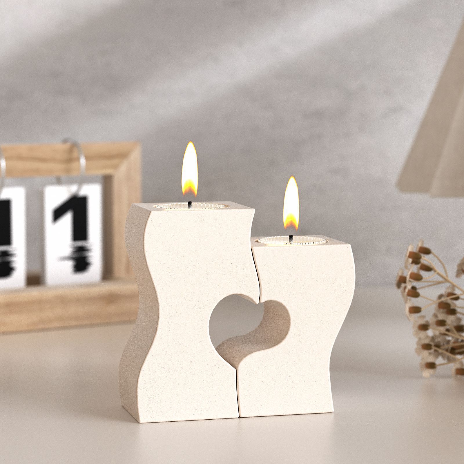 Candle Molds - S 하트 촛대 실리콘 몰드 DIY