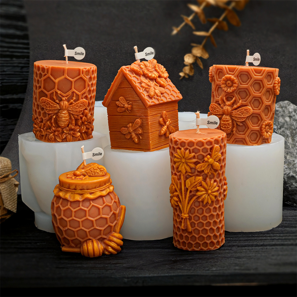 Candle Containers - 벌집 기둥 양초 몰드 벌집 모양
