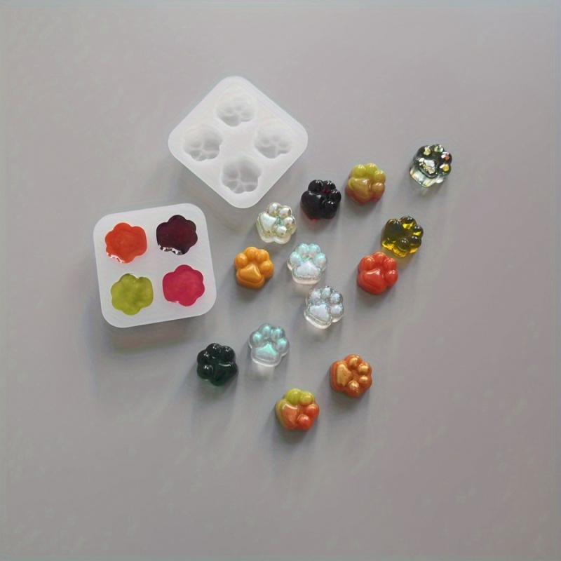 Candle Making Kit - 1개의 고양이 발 패턴 실리콘 몰드