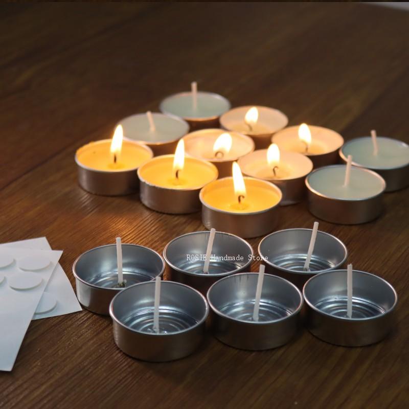 100 심지 100 스티커 포함 빈 차 왁스 원형 알루 - Candle Containers 리뷰 및 가격