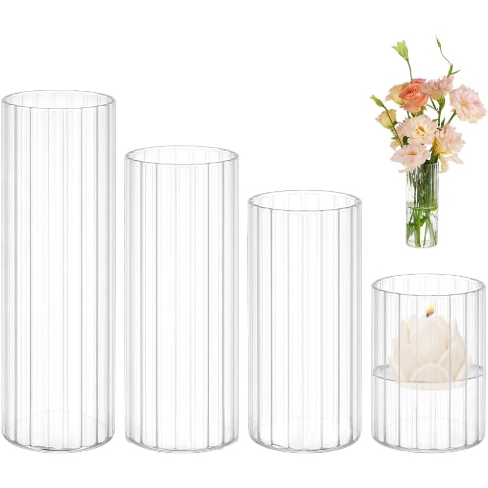 4가지 크기 유리 원통 화병 3.5/5.5/6.7/7. - Candle Containers 리뷰 및 가격