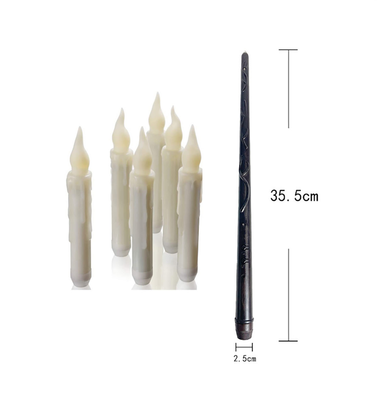 불꽃 없는 아이보리 테이퍼 양초, 마법 지팡이 리모컨으 - Candle Wick 리뷰 및 가격