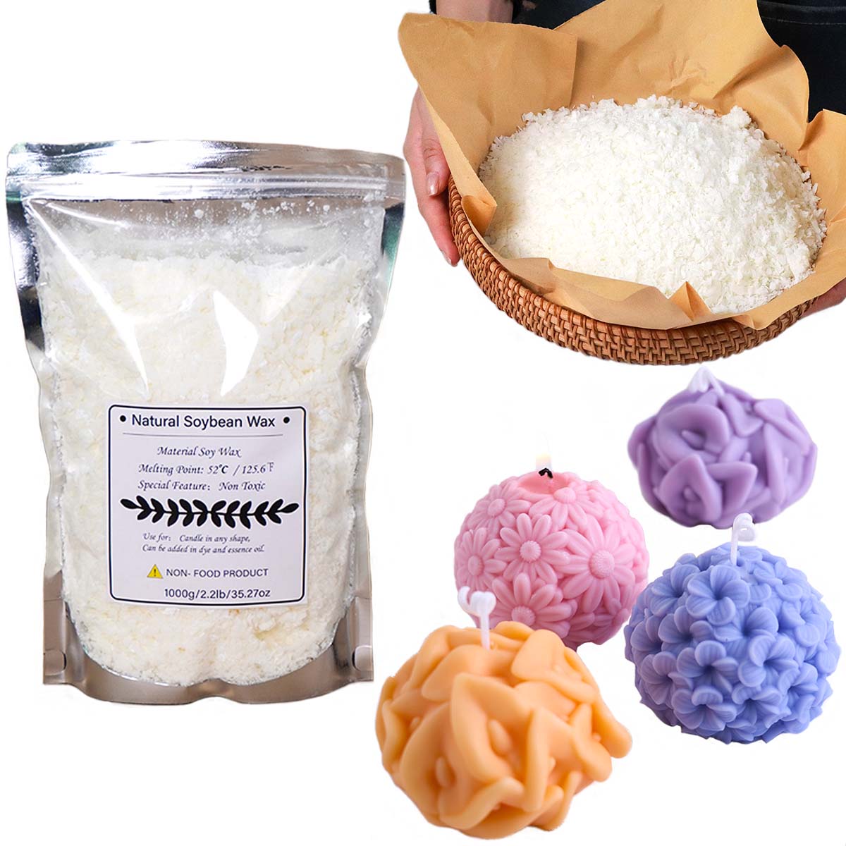 100/250/500/1000g 천연 소이 왁스 플레이 - Candle Making Kit 리뷰 및 가격