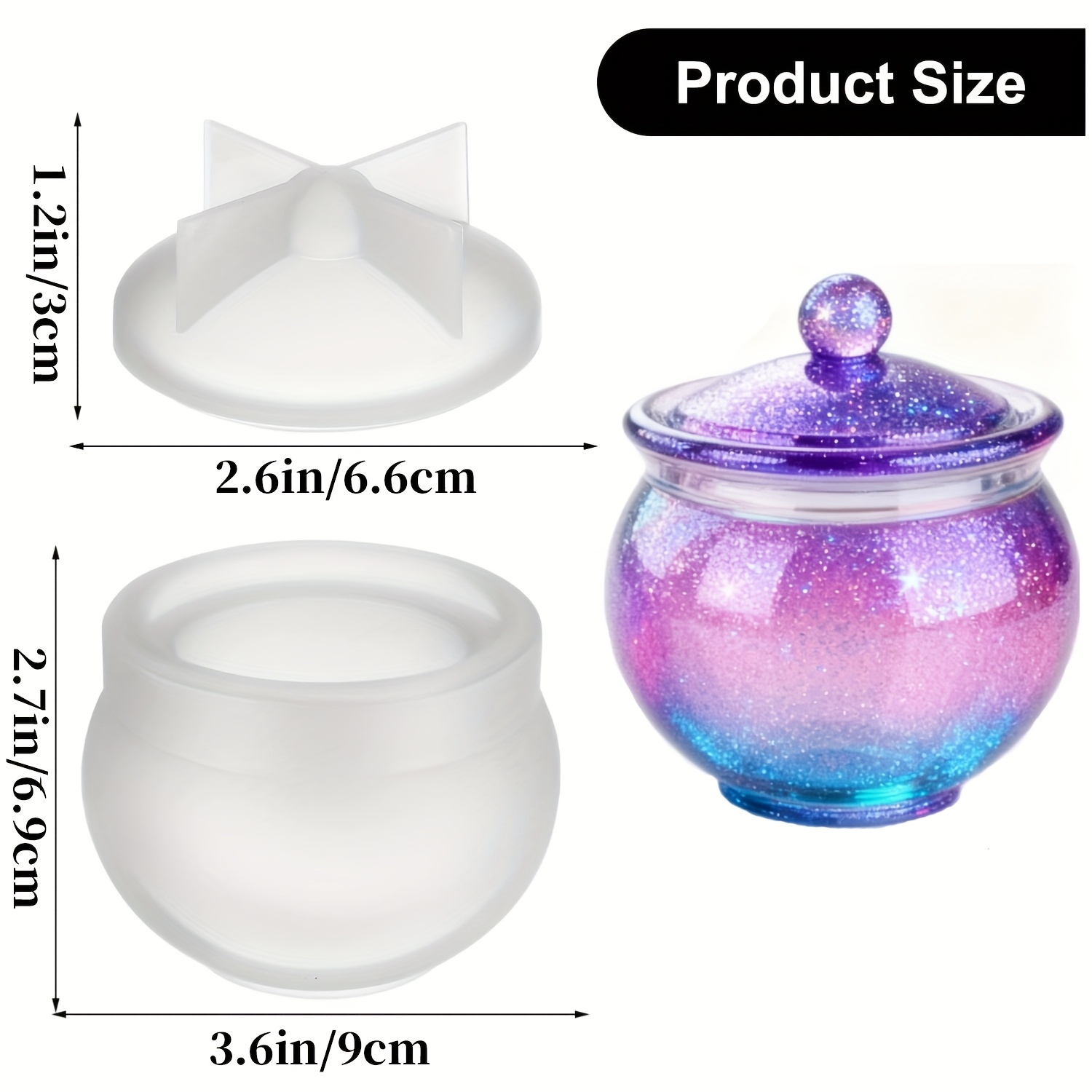 뚜껑이 있는 둥근 수지 캔 몰드 1세트, DIY 보석  - Candle Containers 리뷰 및 가격